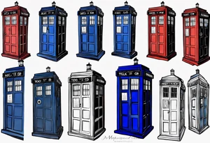 A closed diary that looks like the tardis. tattoo idea