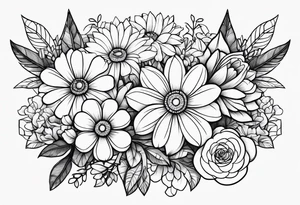 Flowers and lego tattoo idea