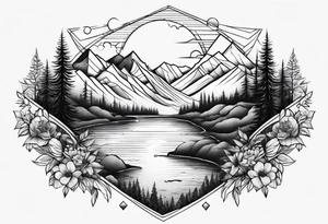 romantic scenery tattoo idea