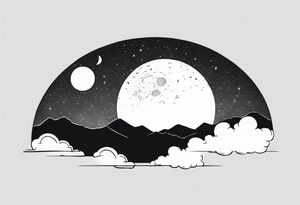 Picture of the night sky with moon tattoo idea