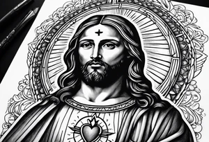 sacred heart of jesus tattoo idea