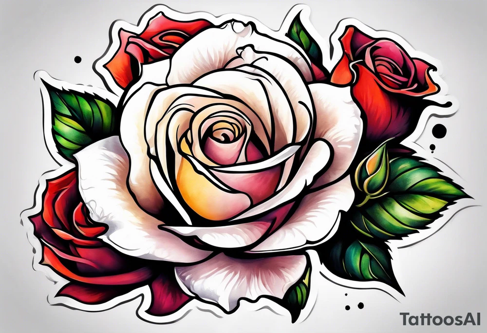Romantic rose tattoo idea