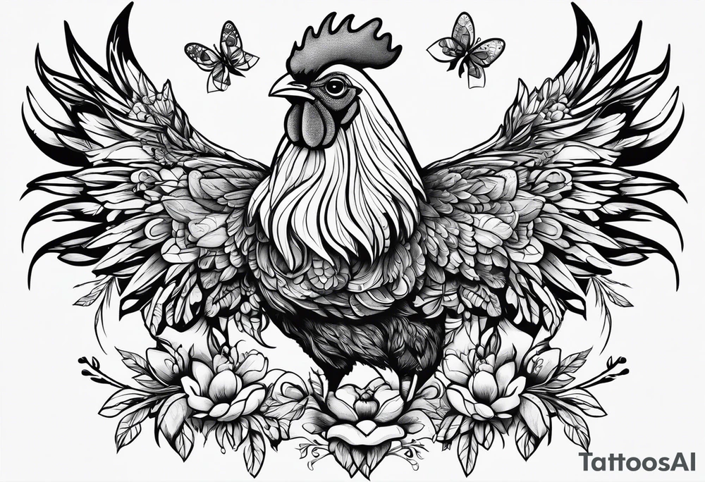 Chicken, bear, bug together as family tattoo idea