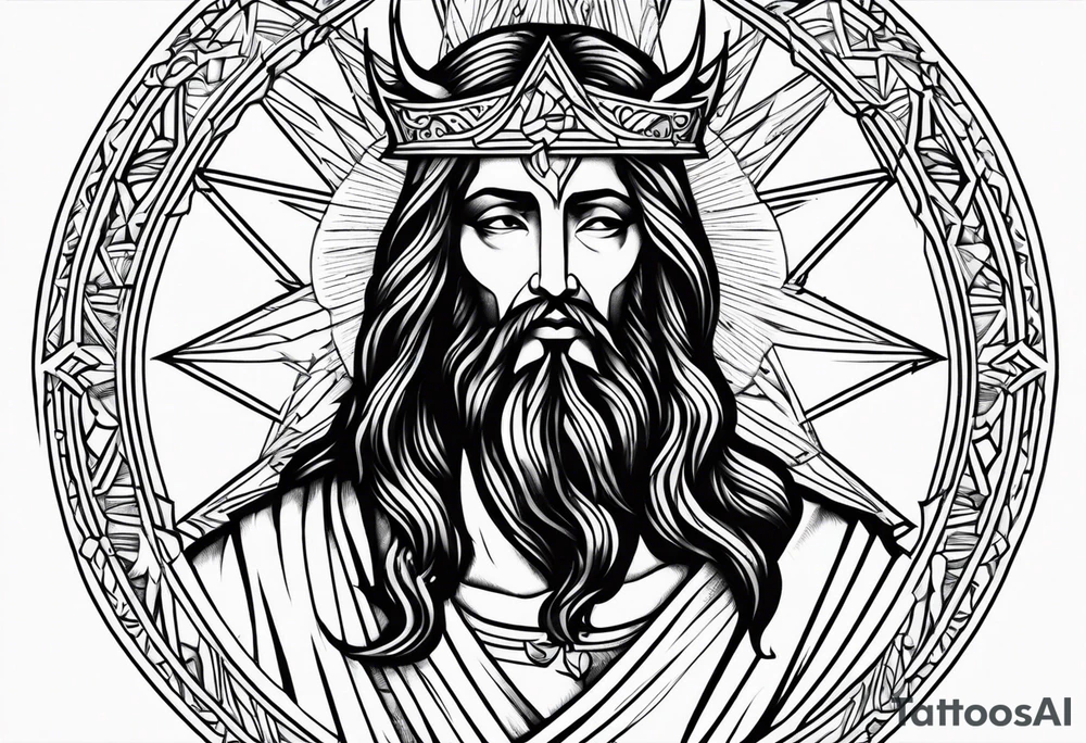 Jesus, devil, old school tattoo idea
