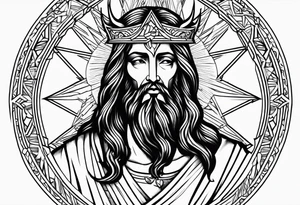 Jesus, devil, old school tattoo idea