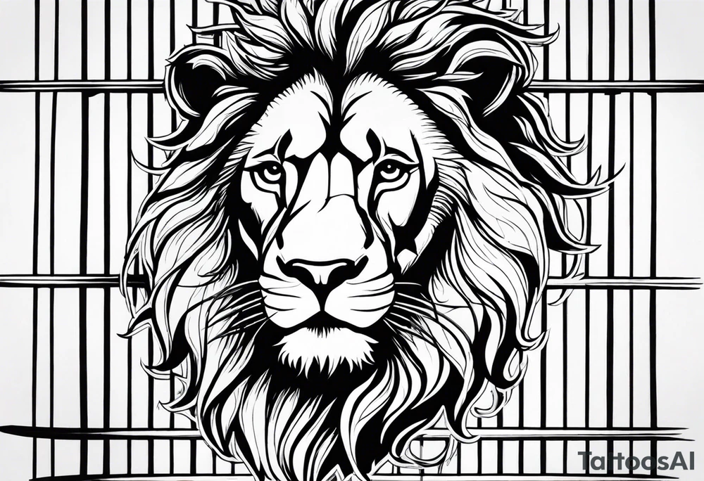 lion through the prison tattoo idea