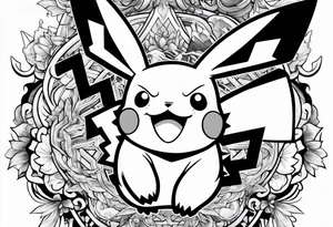 Pikachu deguised on Son goku tattoo idea