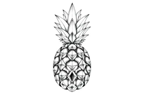 Majestic, pineapple, crown, diamonds, vagina, anus tattoo idea