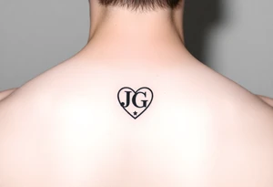 intials JG heart tattoo idea