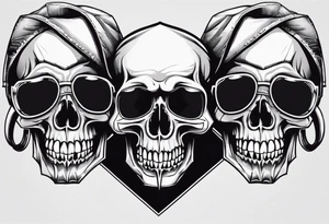 Skull Hear no evil, speak no evil, see no evil tattoo idea