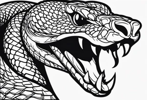 Rattle snake with fangs tattoo idea