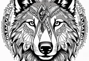 Native American Wolf tattoo idea