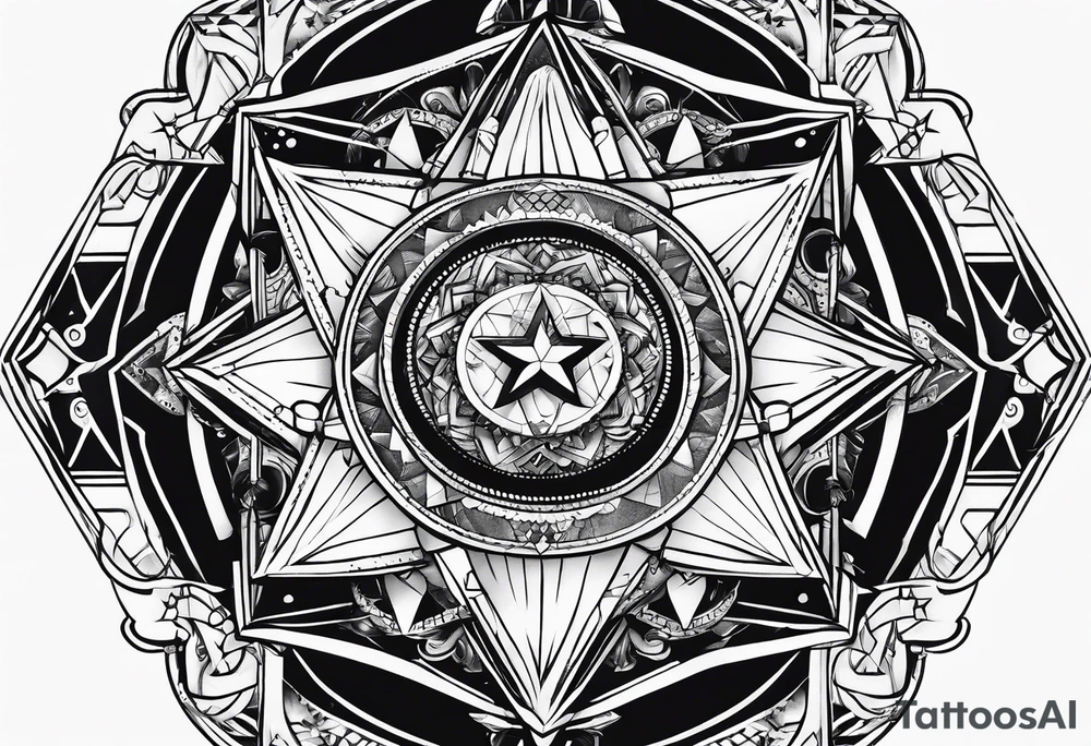 Tesseract and stars tattoo idea