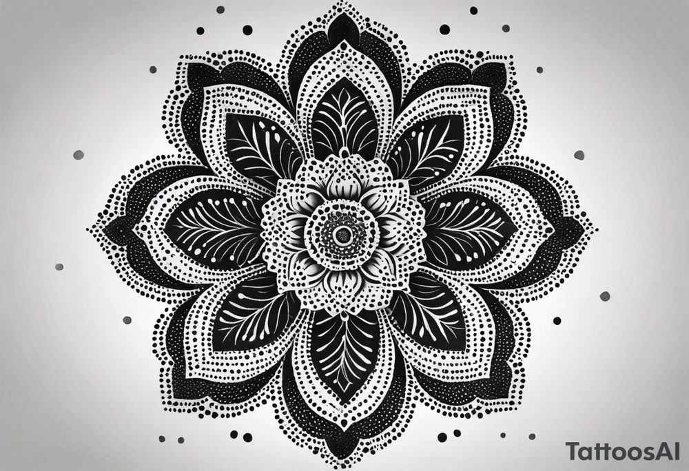 Geometric flower mandala tattoo idea