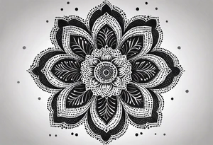 Geometric flower mandala tattoo idea