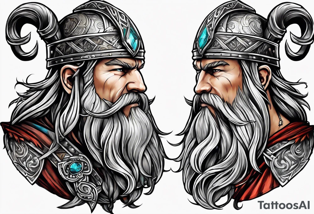 Norwegian Viking traveling to Valhalla tattoo idea
