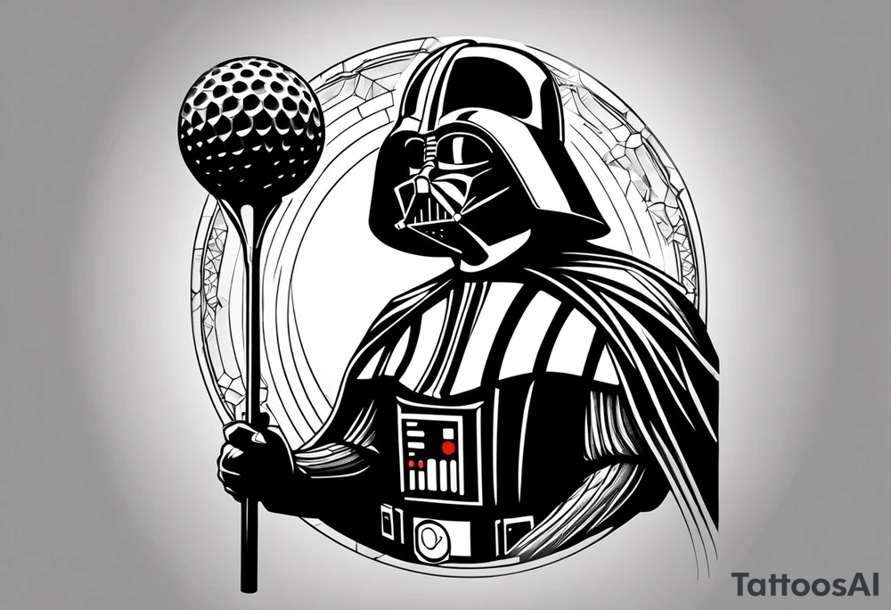 Darth vader Golf theme shoulder tattoo for men tattoo idea