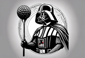 Darth vader Golf theme shoulder tattoo for men tattoo idea