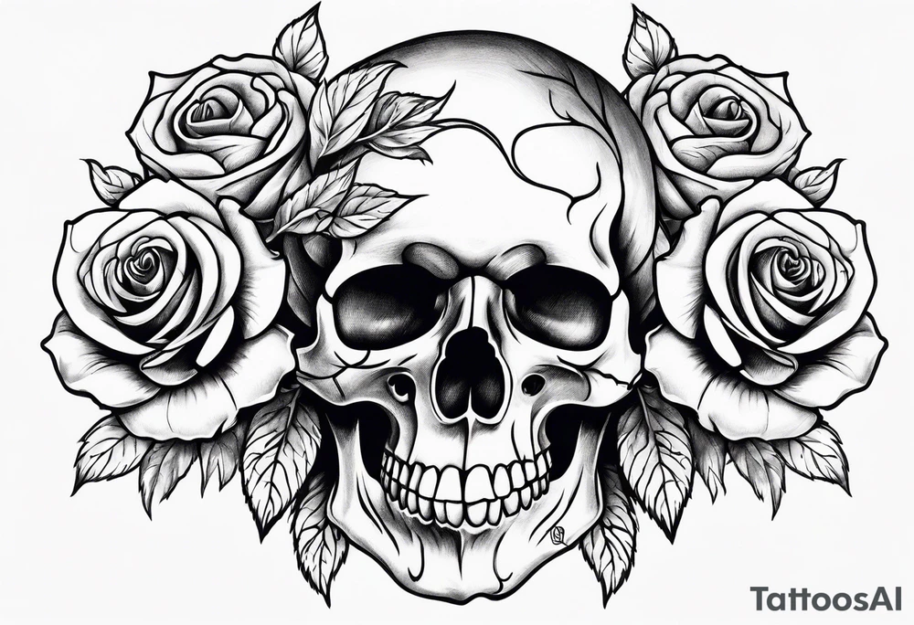 Skulls and roses tattoo idea