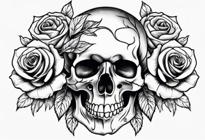 Skulls and roses tattoo idea