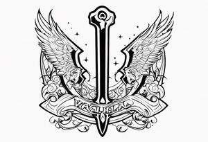 Valhalla fire sword tattoo idea