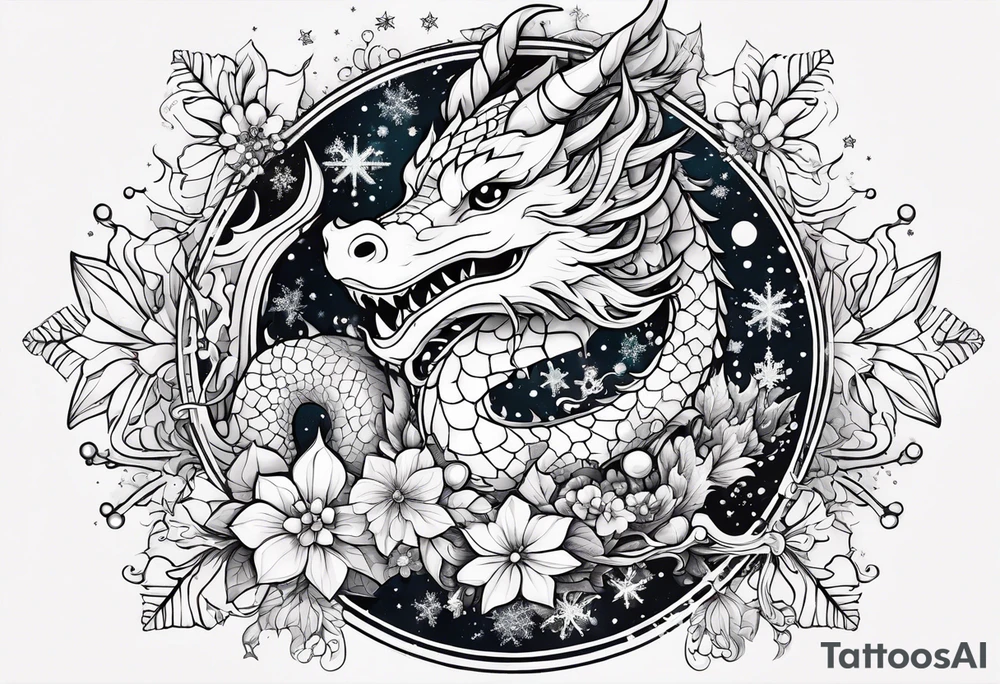 Constellation, dragon kawaii young ,snowflake tattoo idea