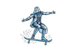 Darth Vader skateboarding >
blue & red tattoo idea