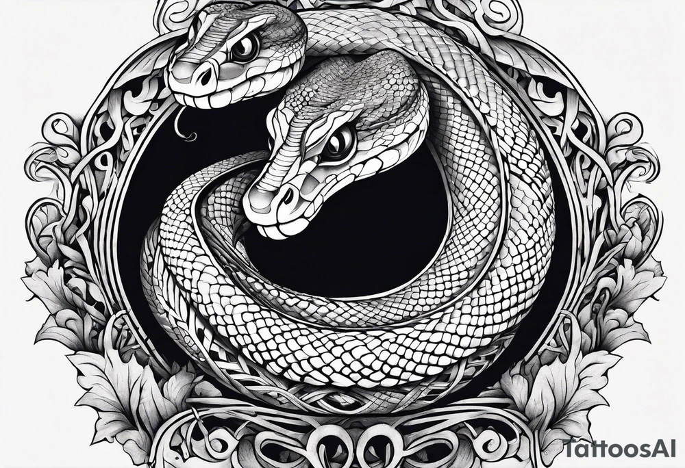 snake eating its own tail in an infinity shape instead of a circle tattoo idea