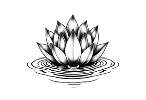 serene lotus flower emerging from sacred waters with ripples tattoo idea