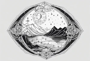 Aquarius geometric constellation calm tattoo idea