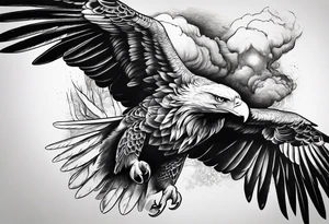 Powerful flying eagle tattoo idea