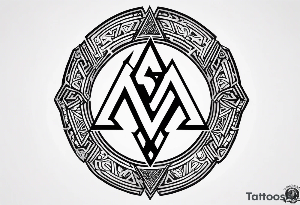 Valhalla shield valknut sword axe tattoo idea