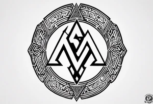 Valhalla shield valknut sword axe tattoo idea