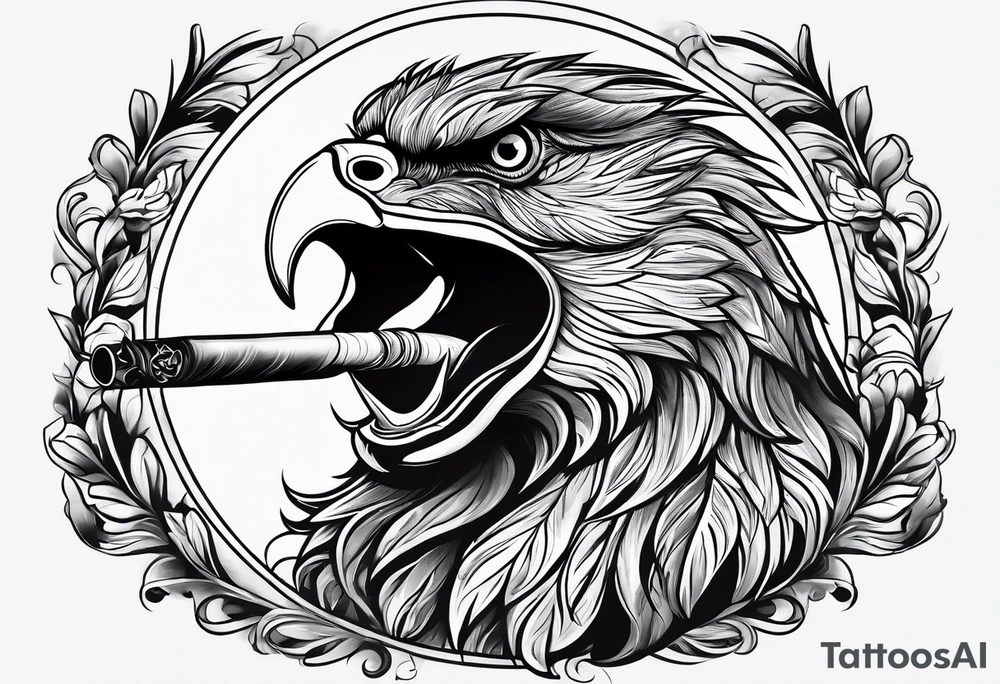 animal smoking cigarette tattoo idea