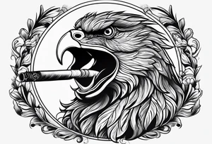 animal smoking cigarette tattoo idea