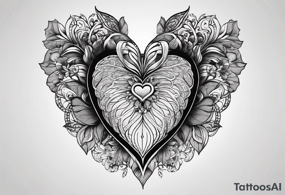 heart/dimond shape, two parts that are symmetrical, resembling lungs or breathing tattoo idea