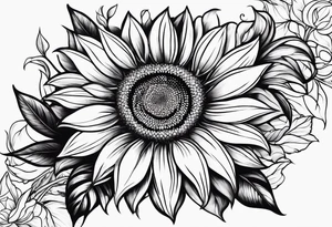 Flower fire an a sunflower tattoo idea