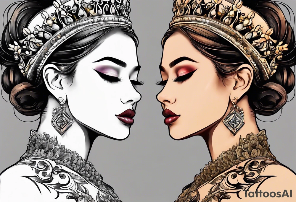 Crown with gemini symbol tattoo idea