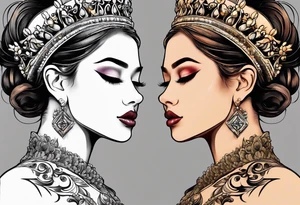 Crown with gemini symbol tattoo idea