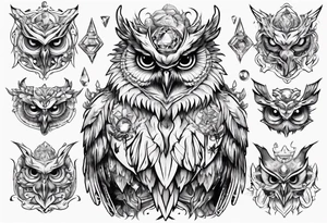 The Demon Owl Stolas, a Prince of Hell who is obsessed with gems, knowledge of astrology and poisonous plants. tattoo idea
