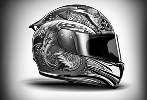 Race helmet with #2 and fishing and mom and dad tattoo idea