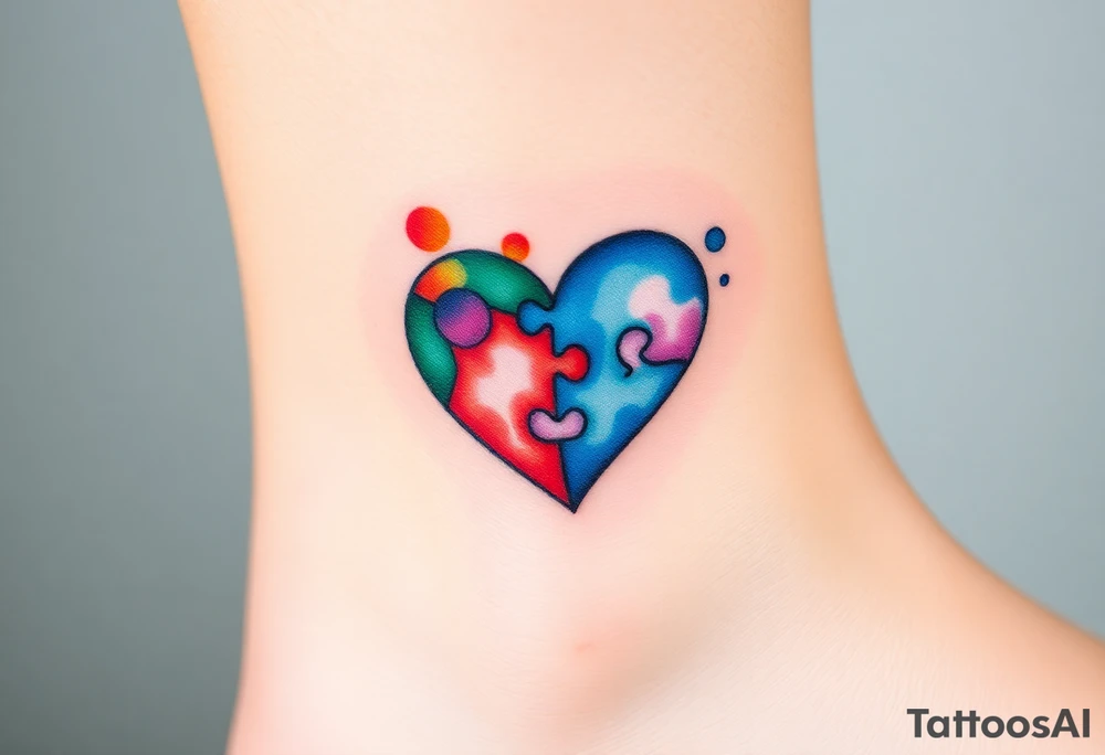 autism heart puzzle shape symbol tattoo idea