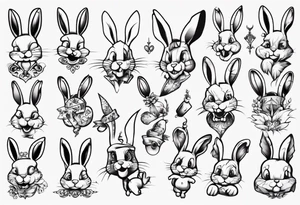 funny bunny tattoo idea