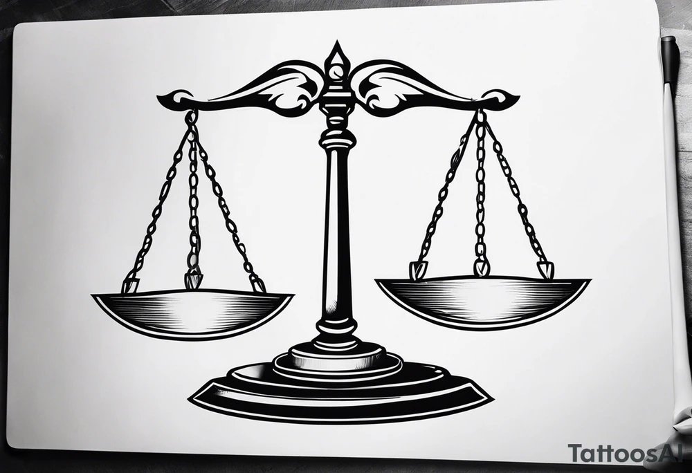 Law scales of justice books gavel tattoo idea