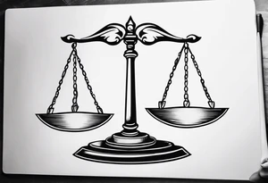 Law scales of justice books gavel tattoo idea