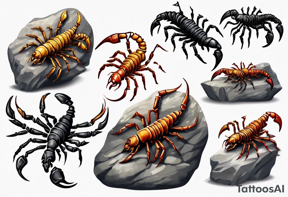 tiny scorpion on a rock tattoo idea