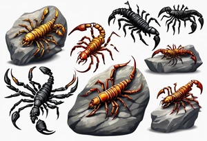tiny scorpion on a rock tattoo idea