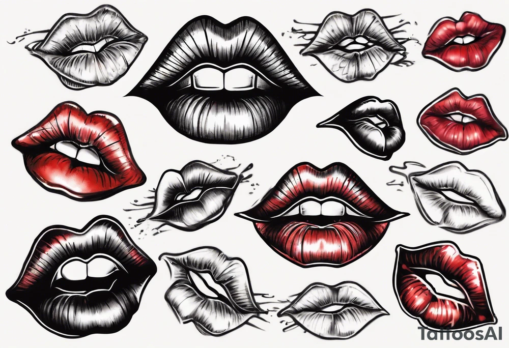 A lip print that says "Kiss my a$$" tattoo idea