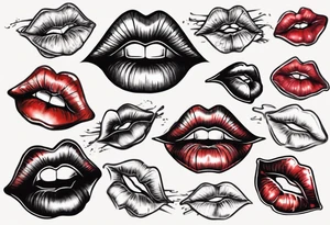 A lip print that says "Kiss my a$$" tattoo idea