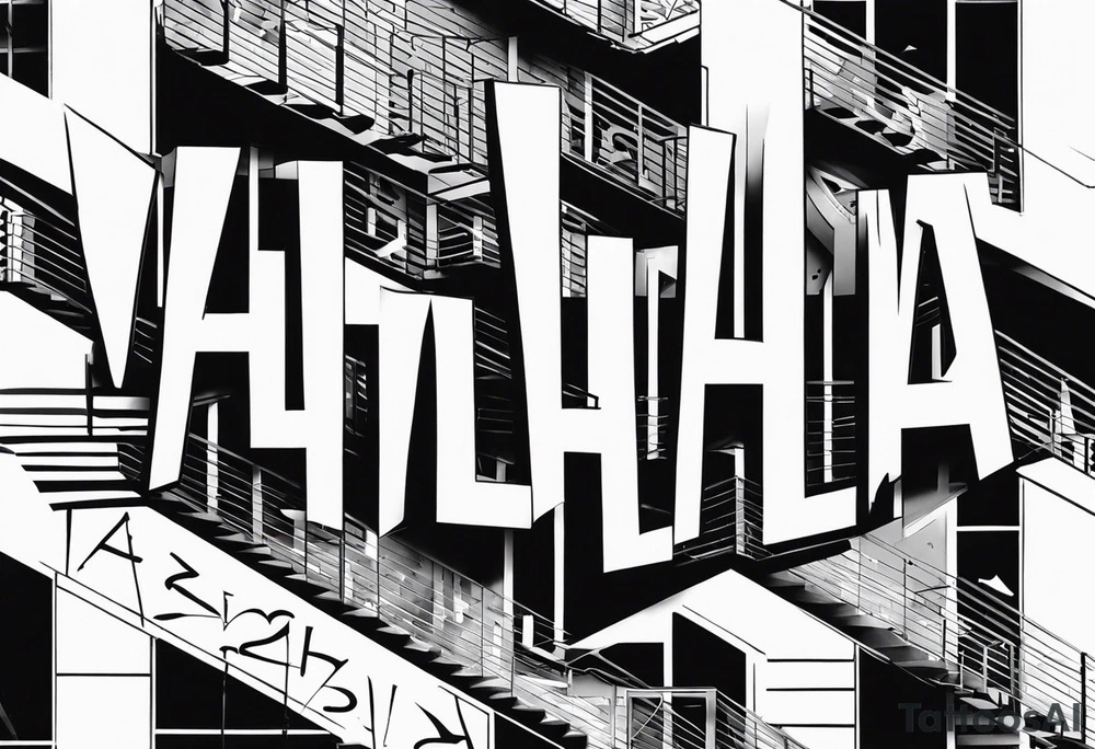 Valhalla fog stairs tattoo idea